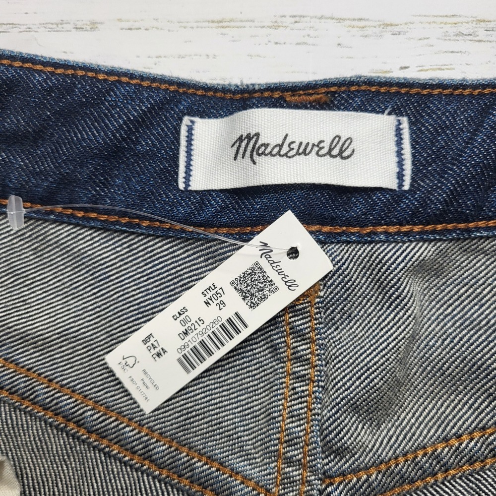 Madewell Curvy Darted Barrel Leg Jeans Button Fly Soft Drape Dark Wash Blue 29 - Picture 9 of 11